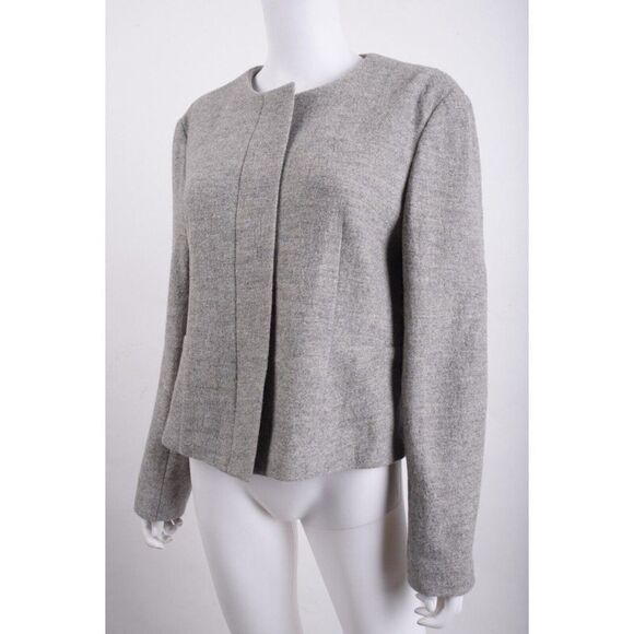 Calvin Klein Collection Womens Gray Blazer Jacket Top Wool Blend US 8 IT 44 - Picture 3 of 6